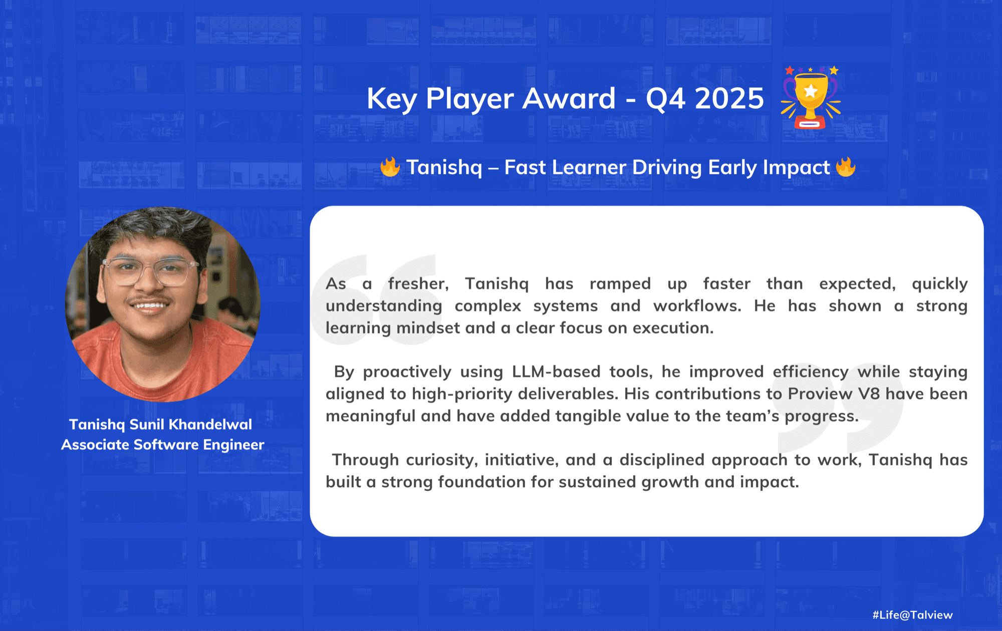 Key Player Award, Talview, Q4 2025